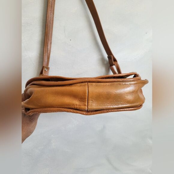 Vintage Leather Suede Patchwork Quilt Style Shoulder Bag 10 x 9 - Picture 8 of 11